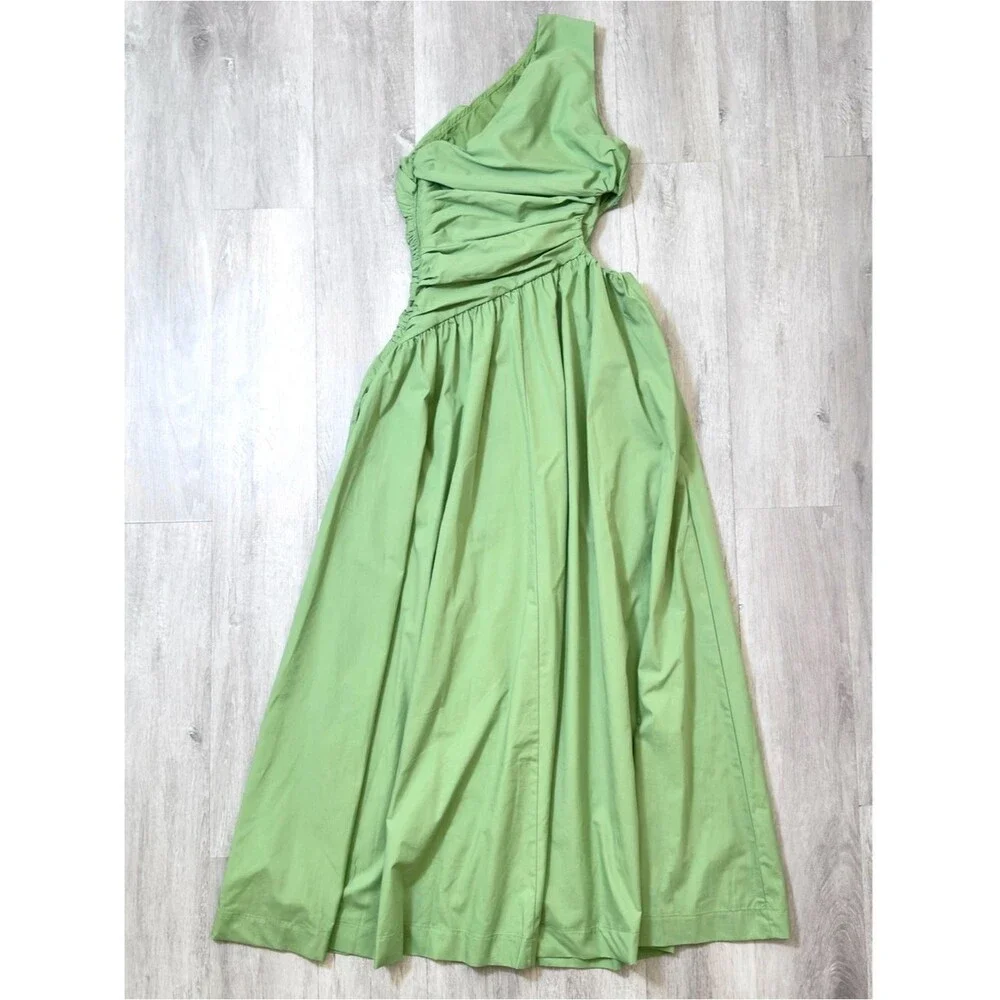 Abercrombie & Fitch NWOT Asymmetric One-Shoulder Green Maxi Pocket Dress